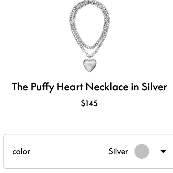 Roxanne Assoulin Silver Heart Necklace - Picture 2 of 8